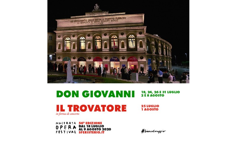 CONFERMATA MACERATA OPERA FESTIVAL 2020: 18 luglio - 8 agosto 2020