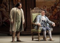 Piotr Beczala e George Petean in "Un ballo in maschera", regia Gianfranco de Bosio. Foto Wiener Staatsoper, Michael Pöhn