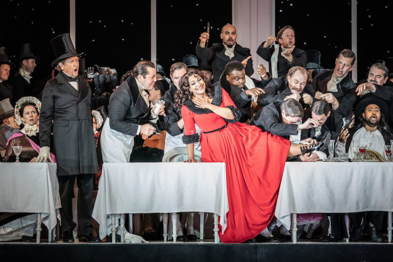 Danielle de Niese (Musetta) in &quot;La boheme&quot; al Royal Opera House, Londra. Foto Marc Brenner